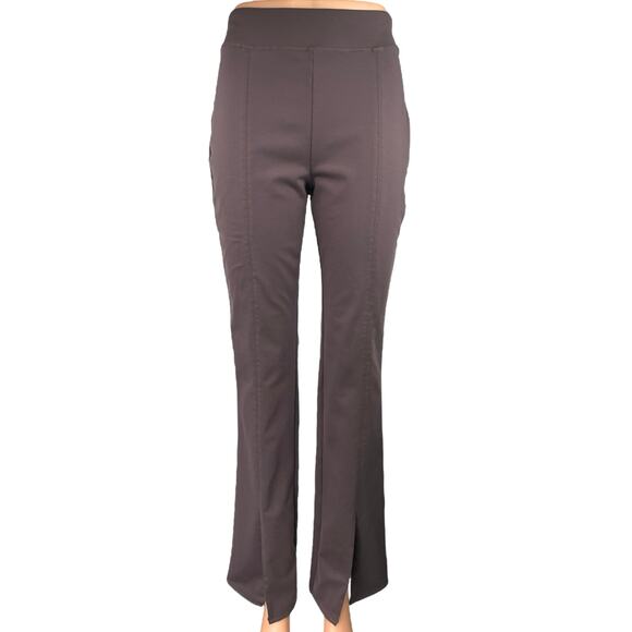 Alo Yoga Airbrush Brown High Waist Flutter Split Hem Leggings Trousers Pants M - Picture 1 of 4